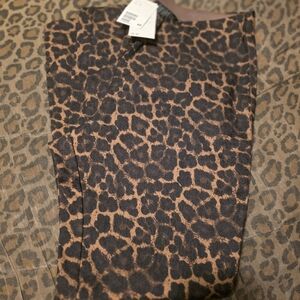 H&M Brown Leopard Patterned Pants